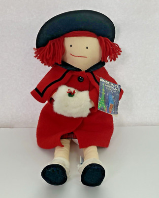 Vintage 1990s Madeline Eden 18'' Plush Christmas Doll Red Coat & Muff w/Tags