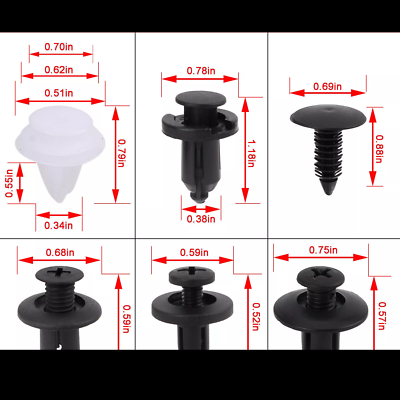 100 In 1 Universal Car Plastic Fasteners Rivet Clips Set - Foto 10