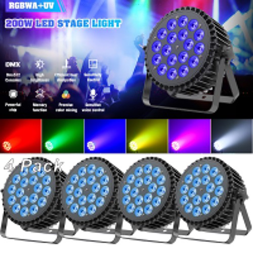 Luce LED 18x12W palco PAR RGBWA UV DMX fascio lavaggio illuminazione festa DJ discoteca luce - Foto 18 di 19