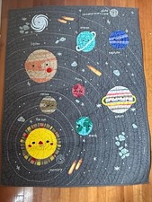 Crate and Barrel  The Land of Nod  Outer Space Crib Quilt Toddler Bed Pre-Owned