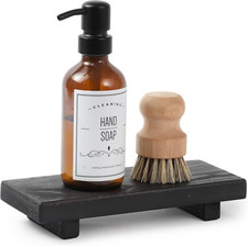 Wood Pedestal Soap Stand, Farmhouse Wood Riser, Soap Dish Holder Decor for Bathr