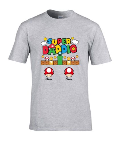 T-shirt personalizzata Super papà, maglietta festa del papà, top Mario papà papà - Foto 5 di 7