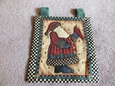 Collectible Handmade Quilted Christmas Wall Hanging 10 x 9" Santa Cardinal Add R