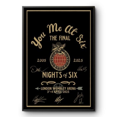 You Me At Six 2005 2025 Farewell Poster Wembley Arena London Gig Print Rock Band