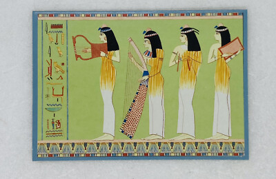 Galison Greeting Card Egyptian Women Playing Instruments Art Brooklyn Museum  P3