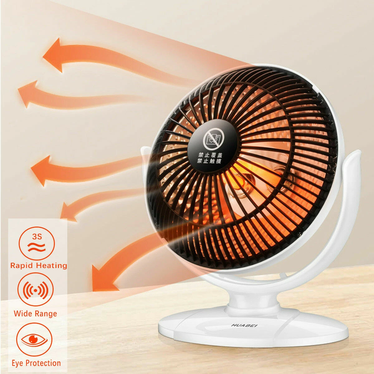 200W Portable Mini Electric Heater Fan Winter Air Warmer Silent Desk Home  Office