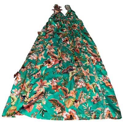 Inspired Hearts Green Floral Maxi Dress Size Small | eBay