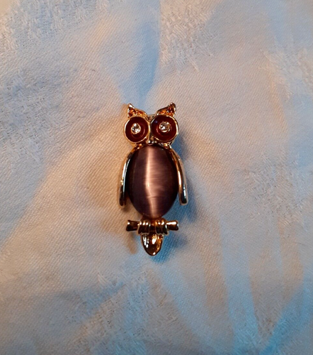 Broche Strass Hibou Rouge | Bijoux Hibou