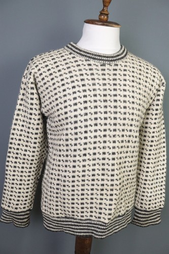 DEVOLD White Abstract Printed Crew Neck Wool Knit Ski Sweater Size XL - Picture 7 of 17