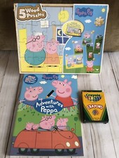 Peppa Pig Wooden Puzzles Set Of 5 Jumbo Coloring Book Stickers Crayons