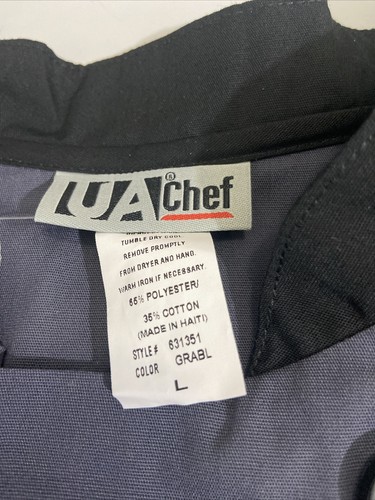 UA Chef Uniforms Mens L Jacket Shirt Double Button Gray Blue NWT 3/4 Sleeve - Picture 3 of 13