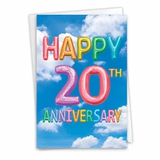 1 20th Anniversary Card with Envelope - Milestone (Not 3D or Layered) C5651DMAG