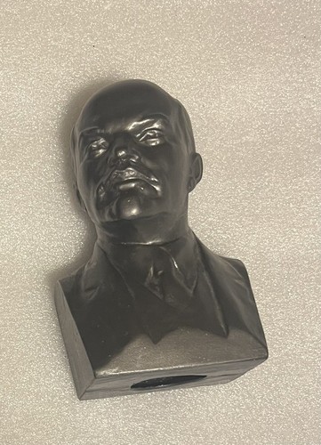 6” Signed Rare Black Former USSR Leader Vladimir Lenin Bust