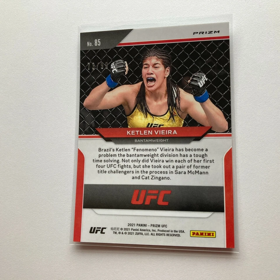 Ketlen Vieira 2021 Panini Prizm UFC Premium Box Set Scope Prizm Card 73/99 #85 - Image 3 of 4