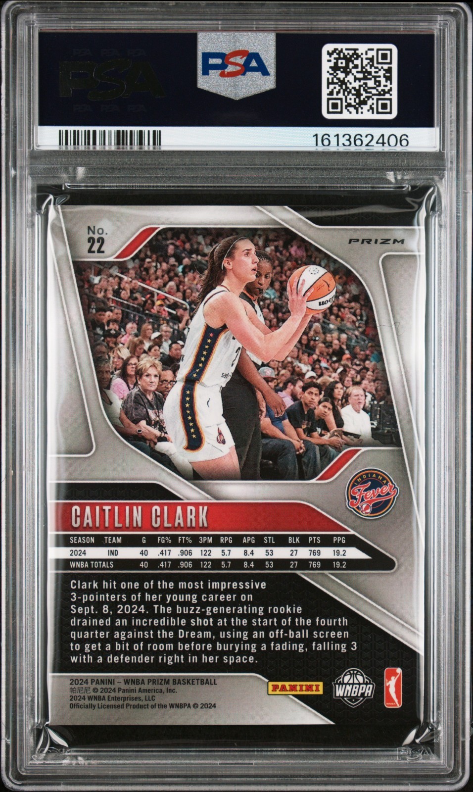 CAITLIN CLARK 2024 PRIZM WNBA CHECKERBOARD RC #22 PSA 10 GEM MINT! SN#161362406 view 2