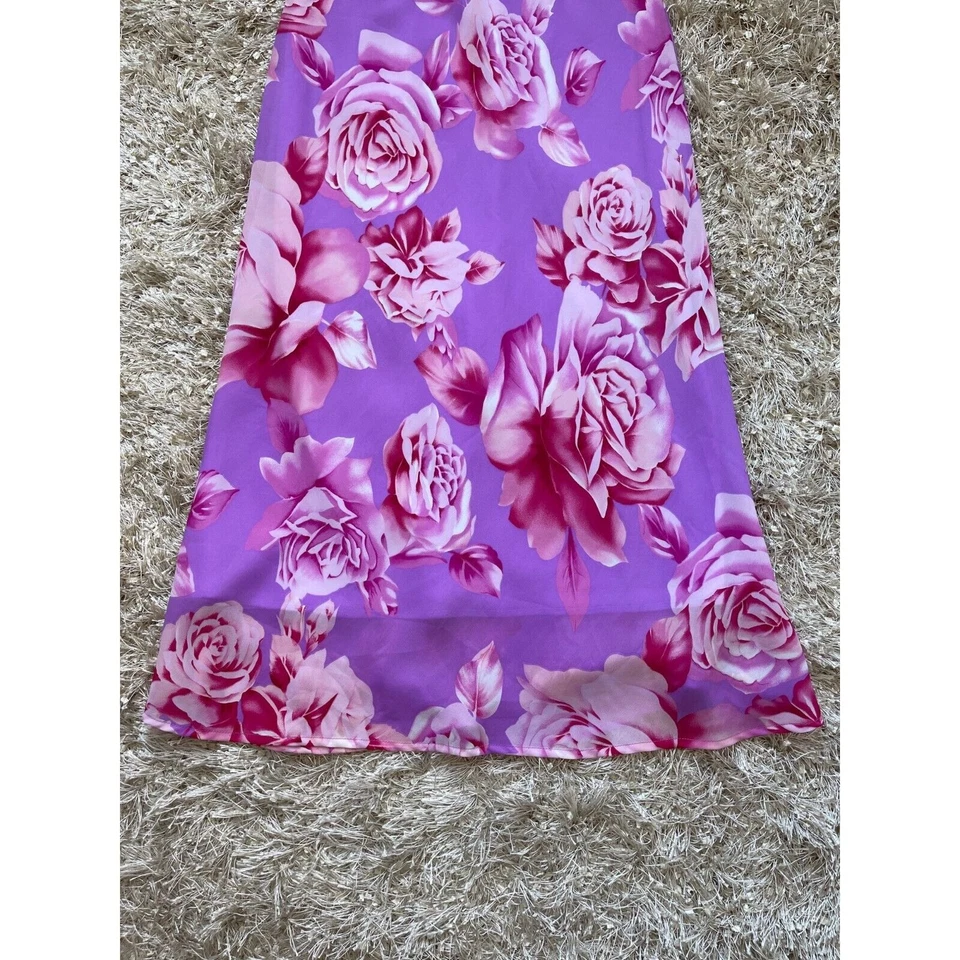 Pierre Cardin Skirt Womens 12 Petite Floral Y2K 90s Cottage Midi A Line Purple - Image 4 of 4