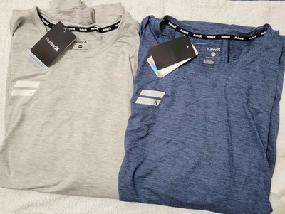 Hurley, Men-2XL, Two(2) Performance Tees, Blue & Grey