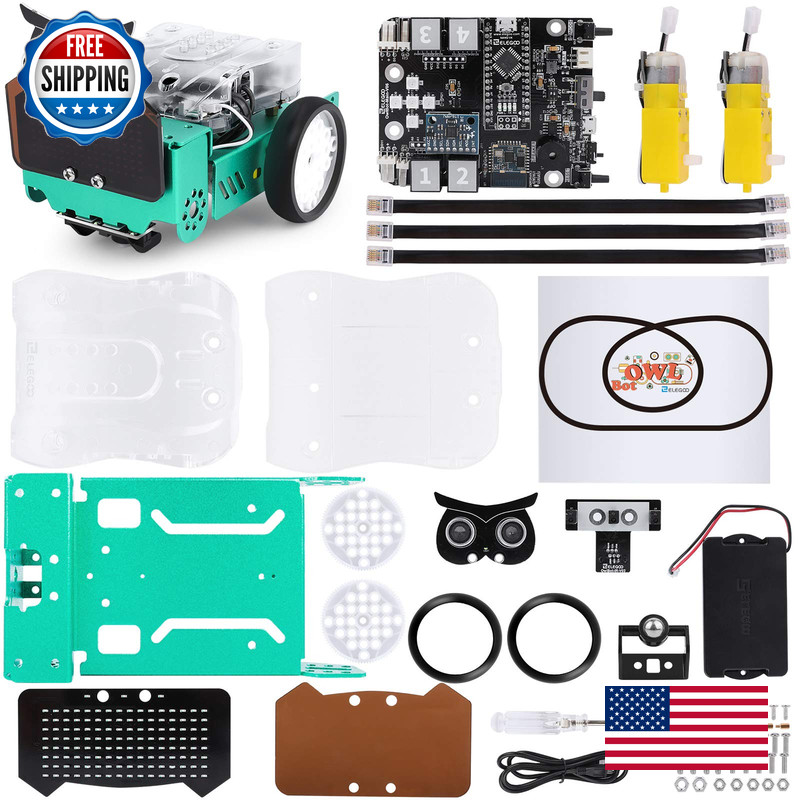 Elegoo Owl Smart Robot Car Kit For Arduino Robotics For Kids Ages 8-12 12-16