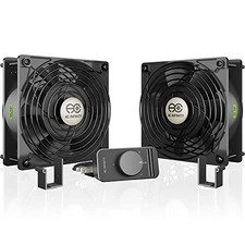 Dual 120mm Muffin Fan with Speed Controller, 120V, 18W Air Fan