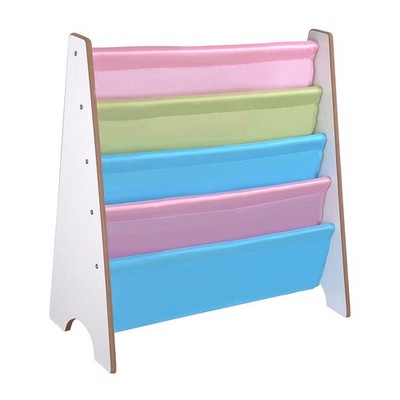 Yescom Kid Book Shelf Sling Storage Rack Organizer Wood Bookcase Holder Closeout