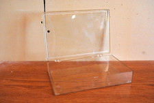 lot of 4 clear plastic storage cases with flip lid