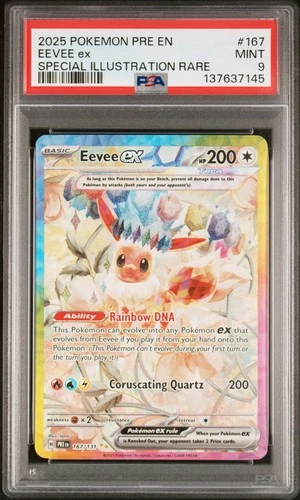 2025 POKEMON PRE EN-PRISMATIC EVOLUTIONS #167 EEVEE EX PSA 9