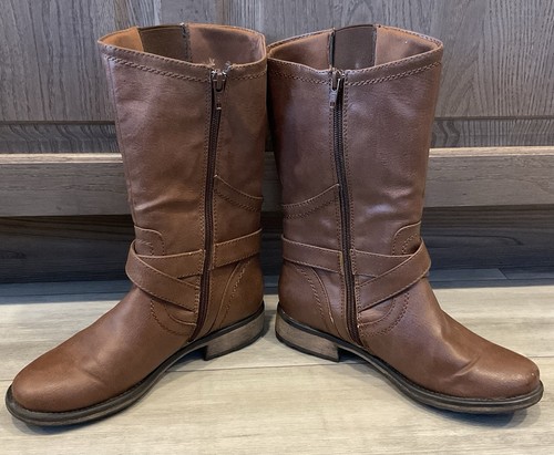 Botas Bare Traps Shimmer para mujer marrón imitación cuero tacón bajo talla 6 M - Imagen 5 de 11