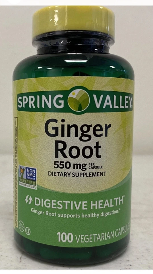 NEW Spring Valley Ginger Root Capsules, 550 Mg, 100 Count ( Pack of 3 ) - Image 2 of 4
