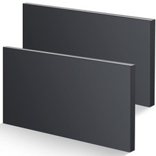 2 PCS Black HDPE Plastic Sheet 1/2 Inch Thick 6 x 12 Solid Polyethylene