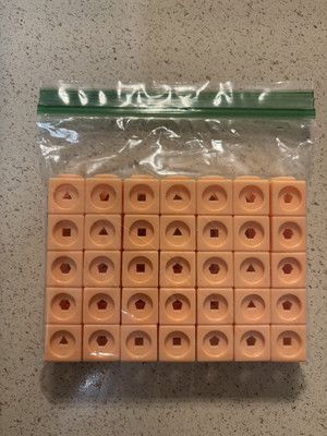 30 Numberblock Replacement Cubes hand2mind Math Link Beige