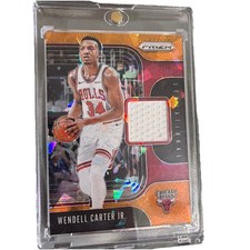 2019-20 Panini Prizm Orange Cracked Ice Jersey Relic Wendell Carter Jr MINT