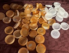 110 Pcs-Gold Color And Some White Plastic Bottle Caps For Crafts  And Projects