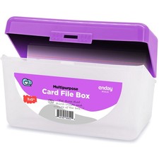 Enday Index Card Holder Purple, 3x5 Note Flash Organizer 1 PACK, PURPLE 