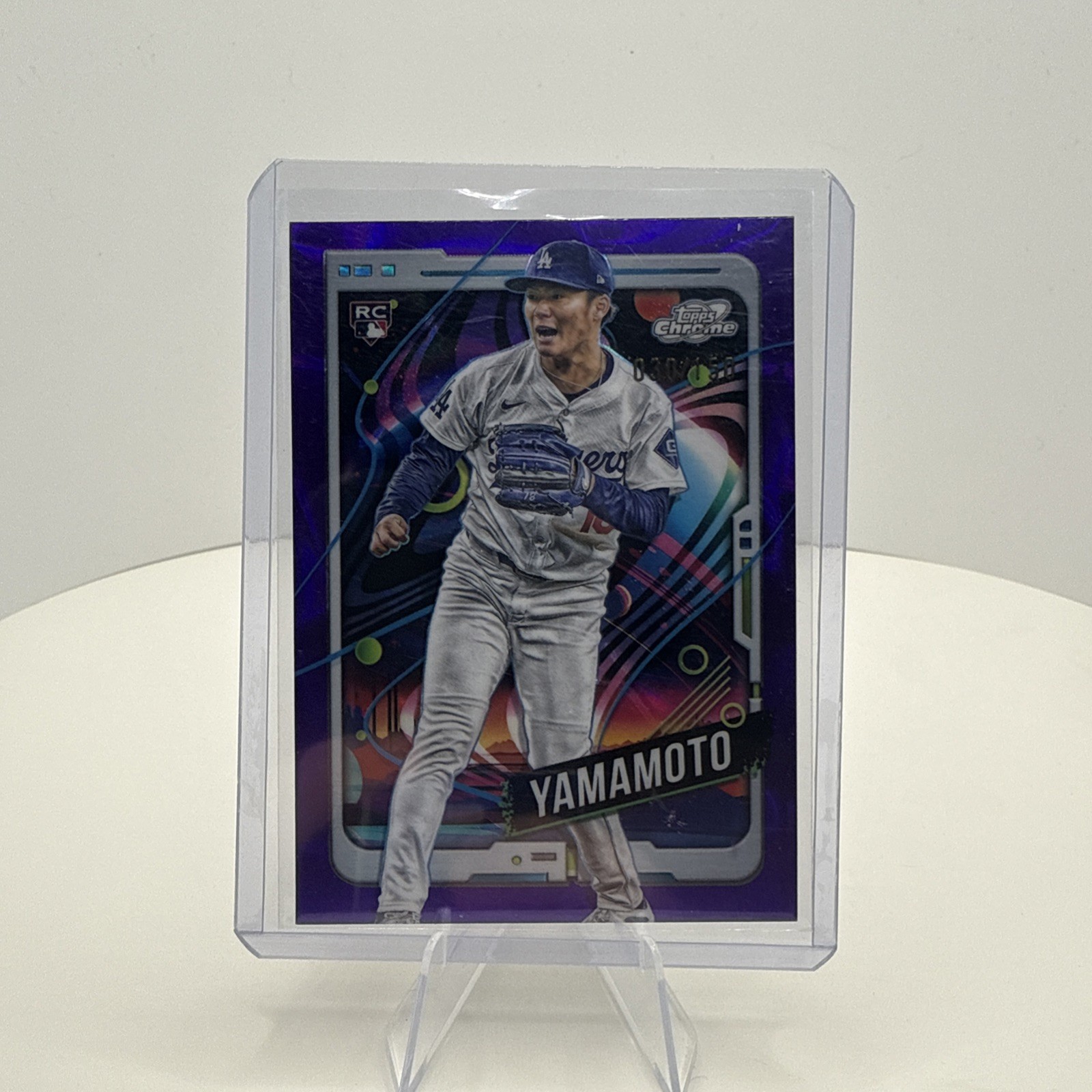 Yoshinobu Yamamoto 2024 Topps Chrome Cosmic #125 Purple Nebula