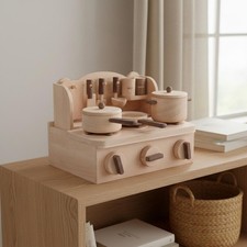 Wooden Pretend Kitchen Set Child-centeredInspired Pretend Play Kitchen Cooktop