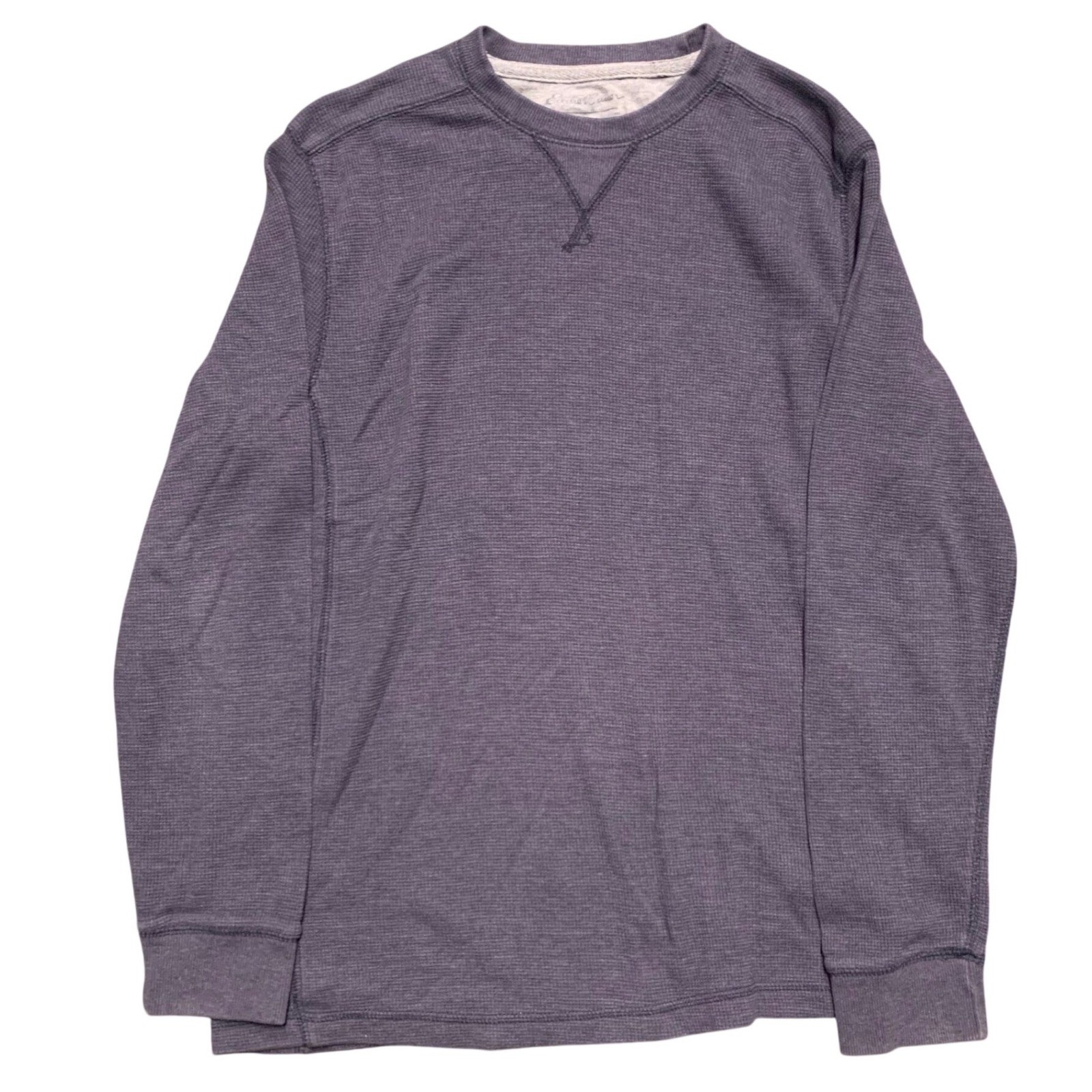 Eddie Bauer Mens Large Thermal Waffle Knit Shirt Blue Long Sleeve EM31LK106