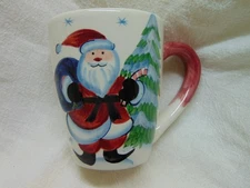 Hand Painted Salute Holiday Santa Mug by Tabletops Unlimited