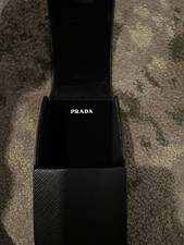 Prada Hard Shell Eye Sun Glass Case Black Prada with Velvet Interior