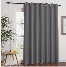 NICETOWN Grey Blackout Patio Sliding Door Curtains 84 inch W100 x L84,
