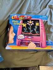 Vintage 2006 Hasbro Lite Brite Pink Flat Screen Light Up With Pegs GUC read desc