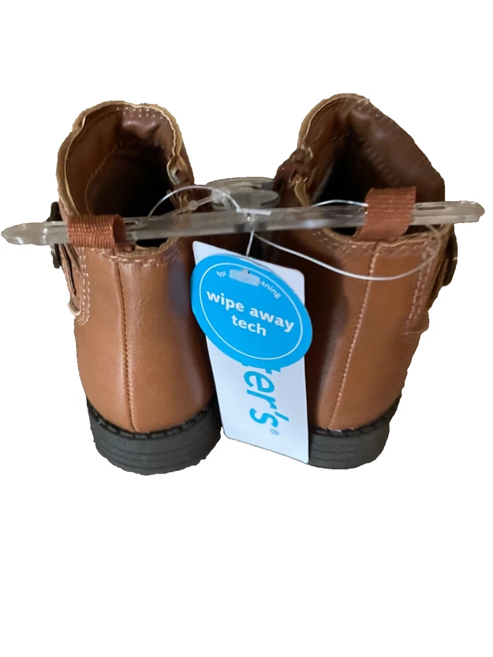 Carter's Botín Imitación Cuero, Cremallera Lateral/Decoración, Marrón, Niña Niño Talla 8M Foto 3 de 4