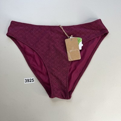 Berlook XL Burgundy Textured Bikini Bottom New