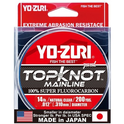 Fluorocarbon Fishing Line 200YD 14LB Spool - Natural Clear Topknot Quality