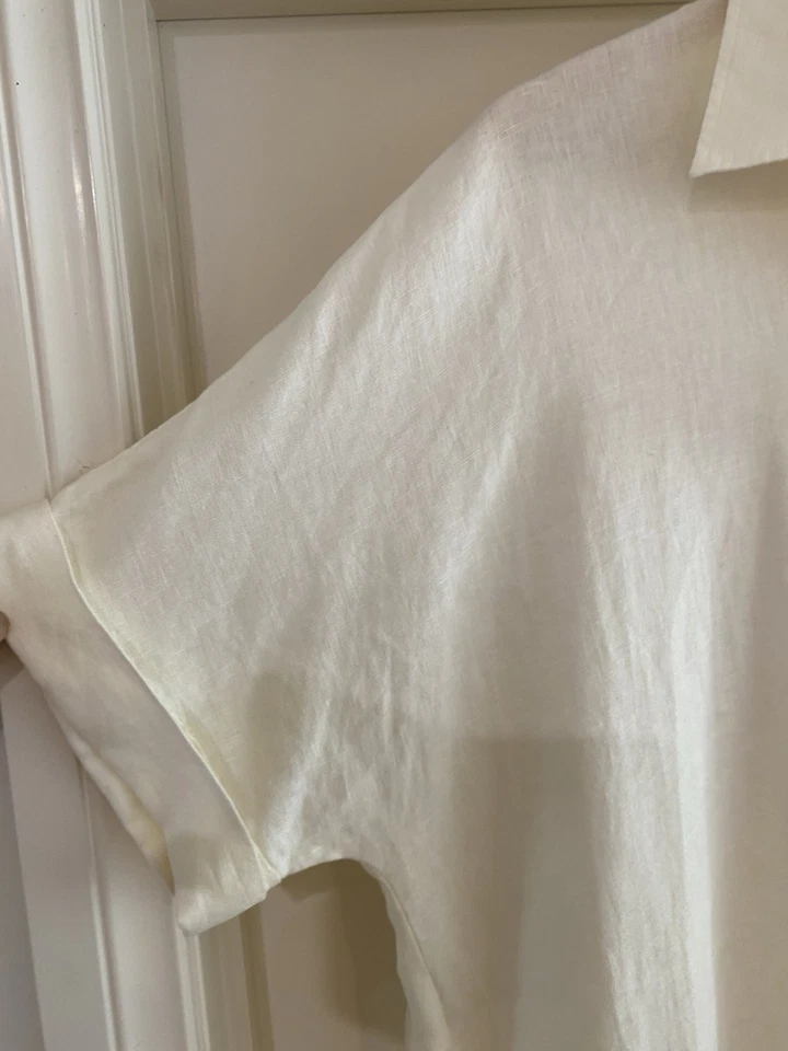 COS Cream linen Long Shirt Dress Nwt Size L - image 3 of 4