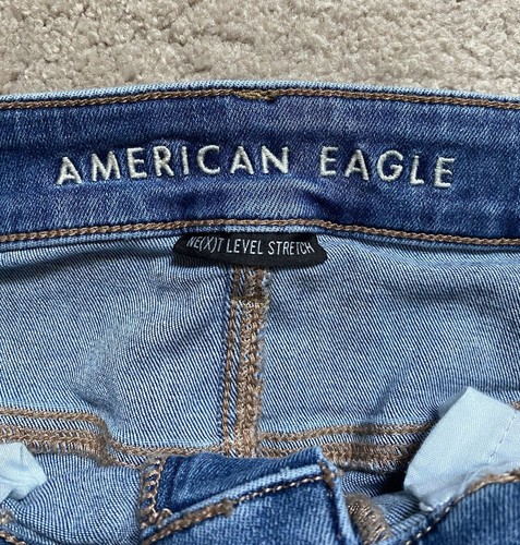 American Eagle Womens Sz 8 Hi Rise Jegging Next Level Stretch Denim Blue Jeans - Picture 2 of 6