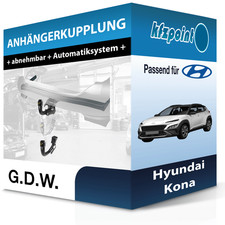 G.D.W. Anhängekupplung abnehmbar passend für Hyundai Kona 06.2017-04.2023 neu