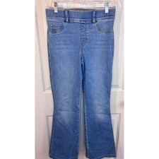 Spanx Flare Jeans Light Wash Blue Pull On Stretch Denim Petite Small S/CH/P