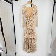 ASOS Edition BRIDAL All Over Embellished sequins Long Sleeve Maxi Dress sz 4