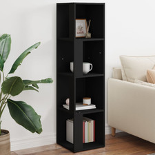 Corner Cabinet Black 33x33x132 cm Engineered Wood Narrow Tall Display Shelf Unit