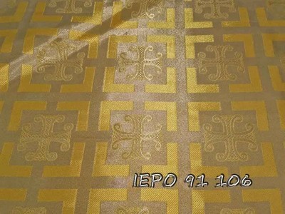 Ecclesiastical Metallic Brocade Fabric with crosses (20 colors)